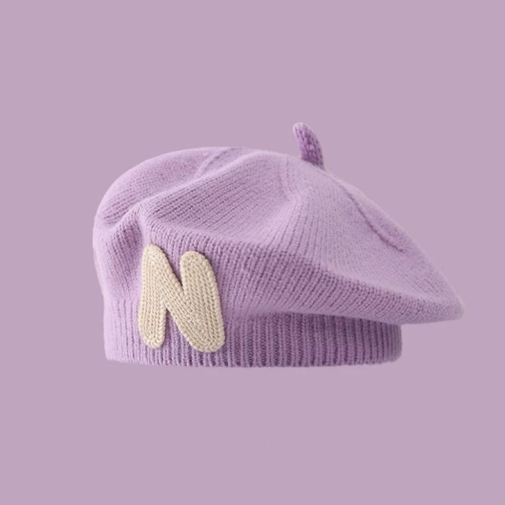Embroidery Letter N - Fashion N Letter Embroidery Toddler Beret