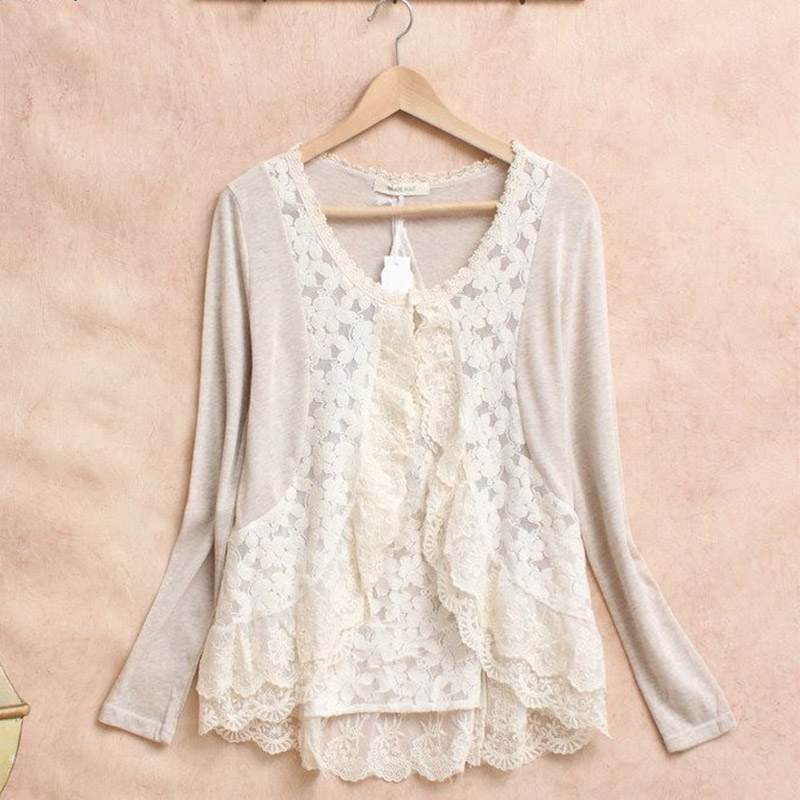Embroidery Cardigan - Spring Mori Girl Sweet Shirt Women