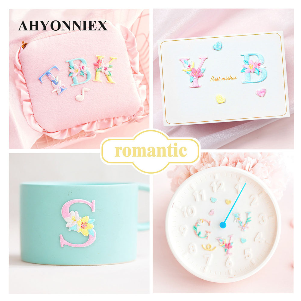 Embroidery Letter N - 1 Piece Flower English Letters Patch