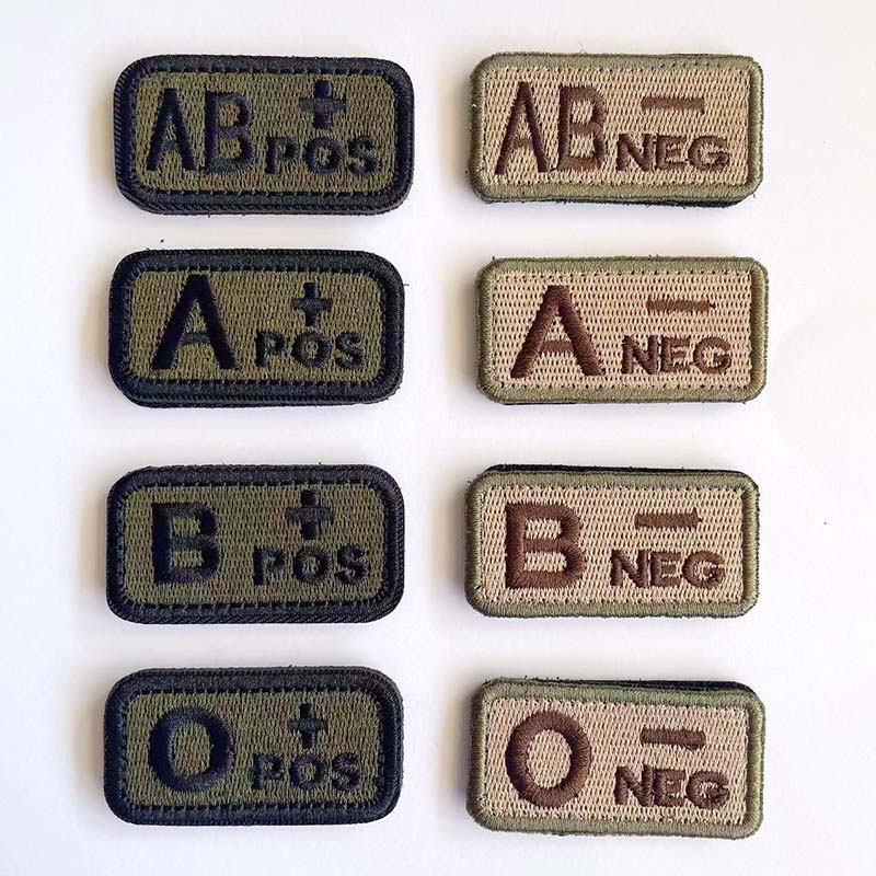 Embroidery Fonts - 2.5*5CM,A B AB O POS-NEG Blood
