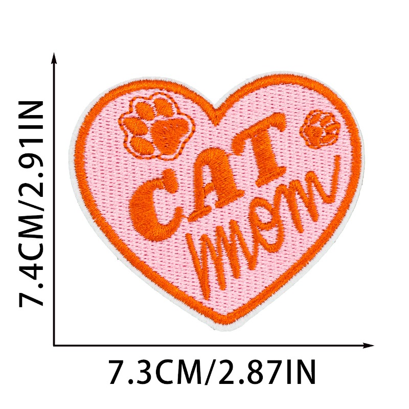 Funny Black Cat Round Heart Ir - огляд і ціна Embroidery On Black Shirt