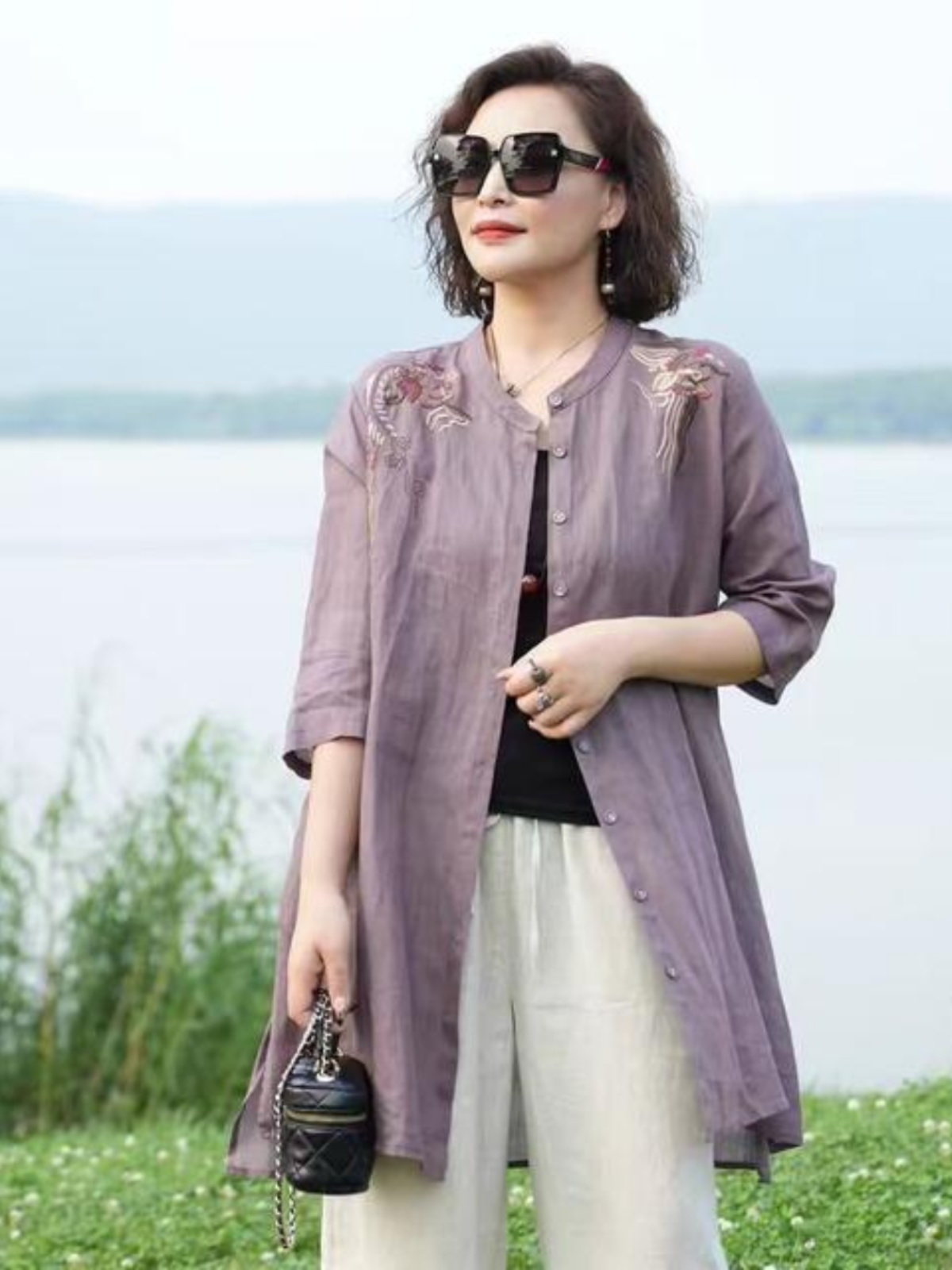 Retro Embroidered Cotton Linen - огляд і ціна Embroidery Cardigan