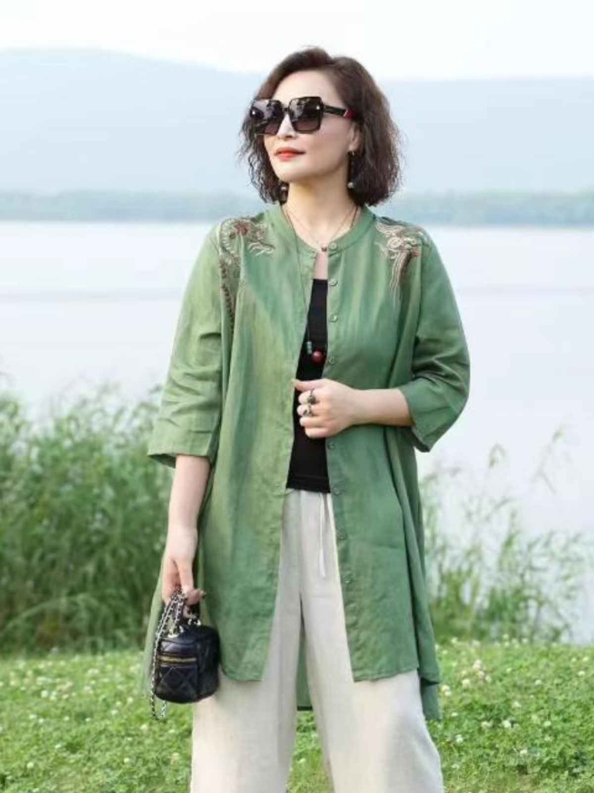 Retro Embroidered Cotton Linen - огляд і ціна Embroidery Cardigan