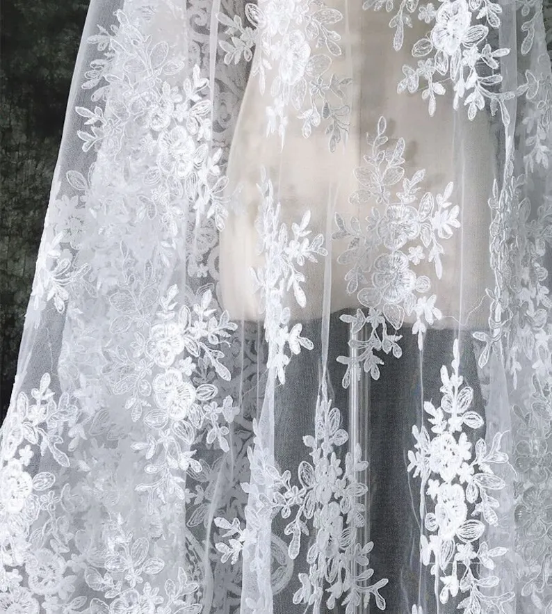 White Vintage Flower Embroider - огляд і ціна Embroidery Veil