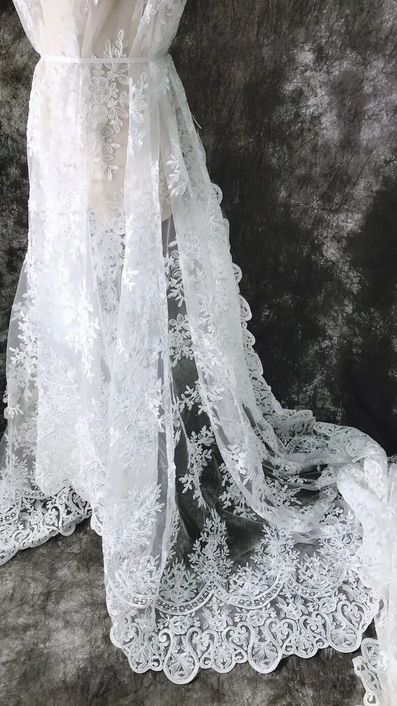 White Vintage Flower Embroider - огляд і ціна Embroidery Veil