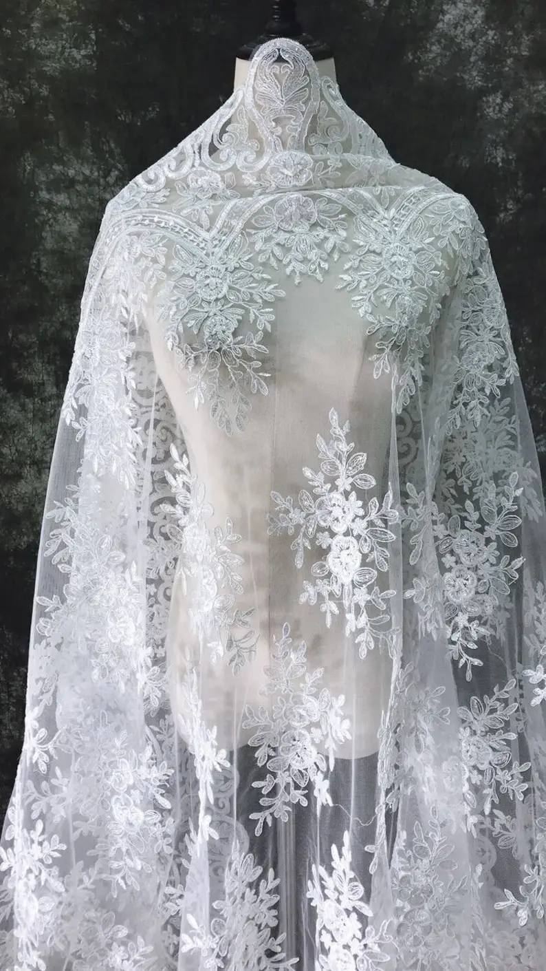 White Vintage Flower Embroider - огляд і ціна Embroidery Veil