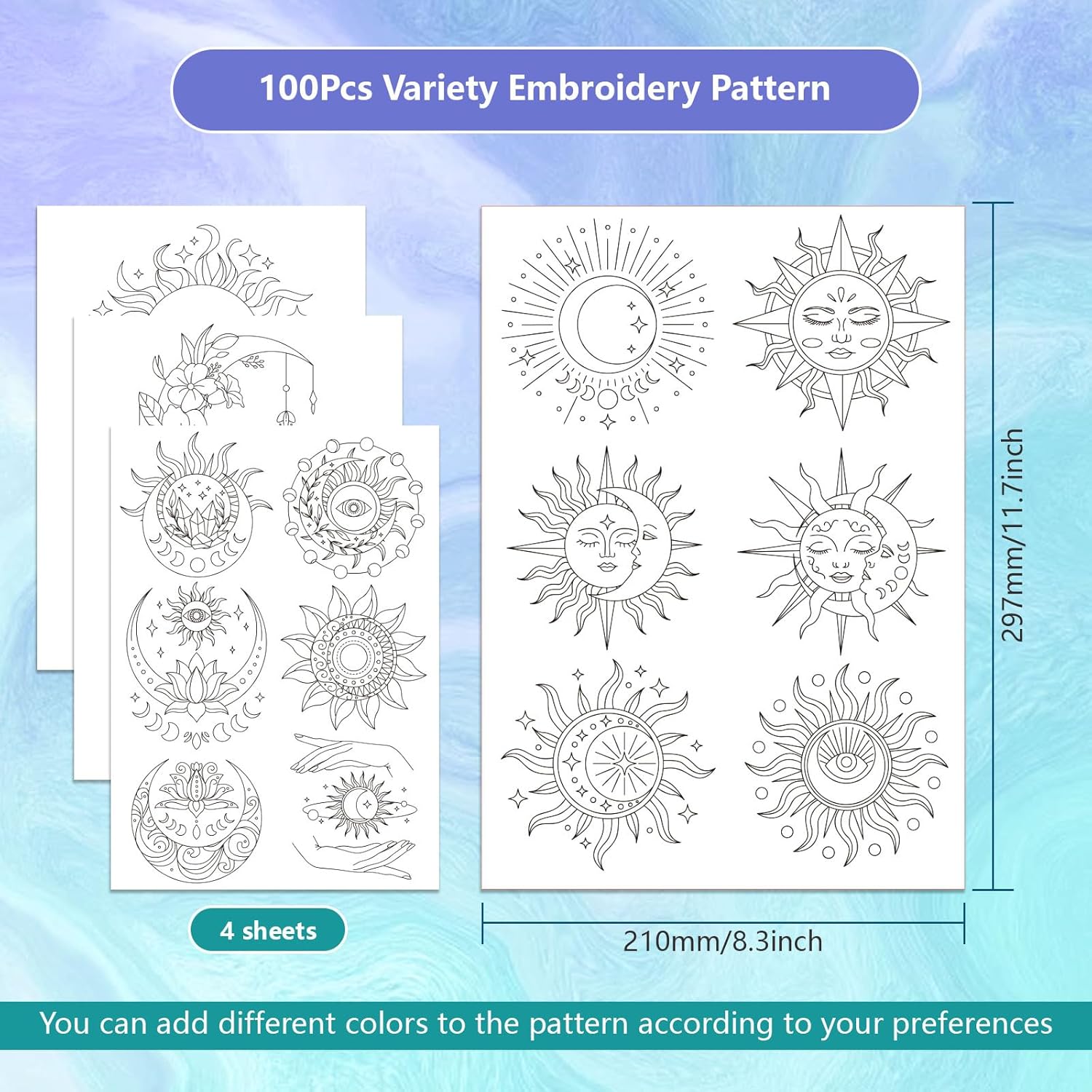 Sun Moon Pattern Water Soluble - огляд і ціна Embroidery Lovers
