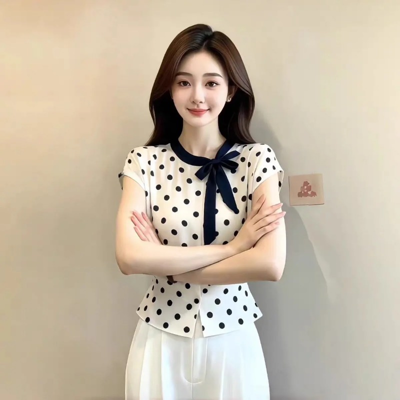 Women Polka Dot Bow Tie Neck C - огляд і ціна Embroidery Hat Machine