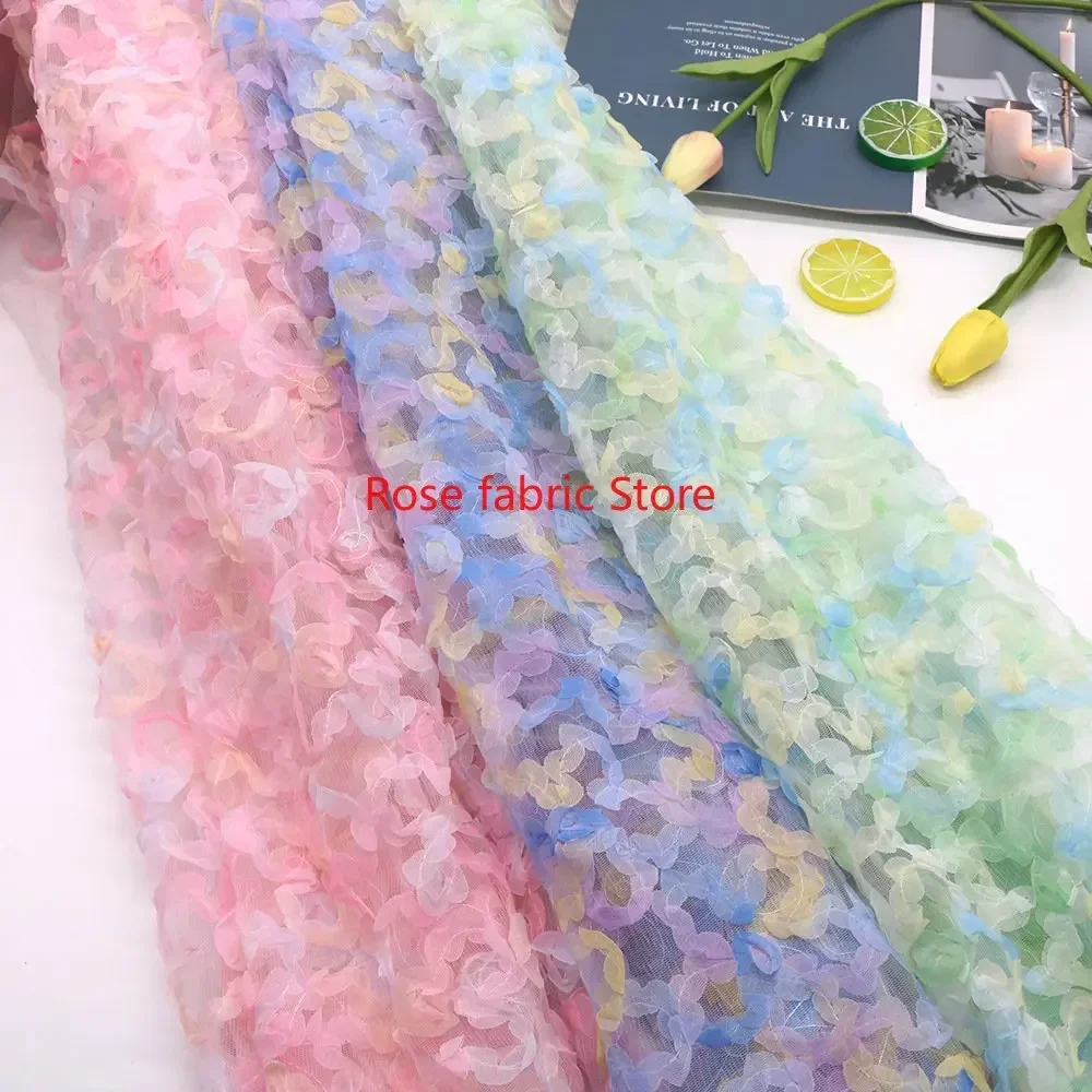 Gradient chiffon rose crochet  - огляд і ціна Embroidery Veil