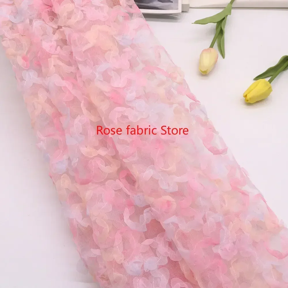 Gradient chiffon rose crochet  - огляд і ціна Embroidery Veil