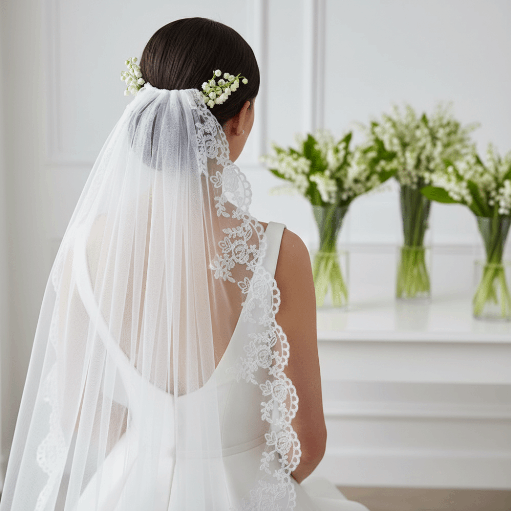 Medium Length Bridal Veil Flow - огляд і ціна Embroidery Veil