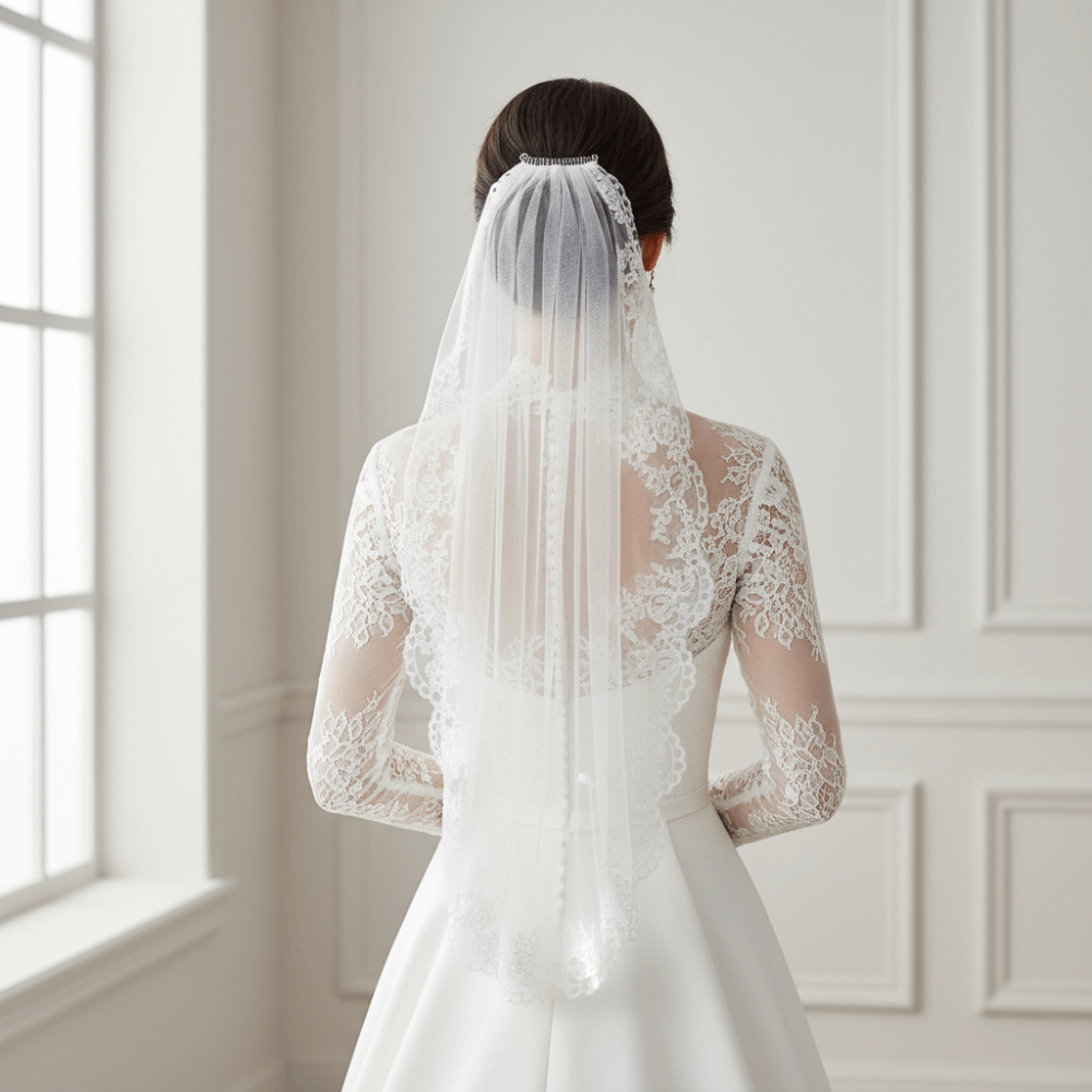 Medium Length Bridal Veil Flow - огляд і ціна Embroidery Veil