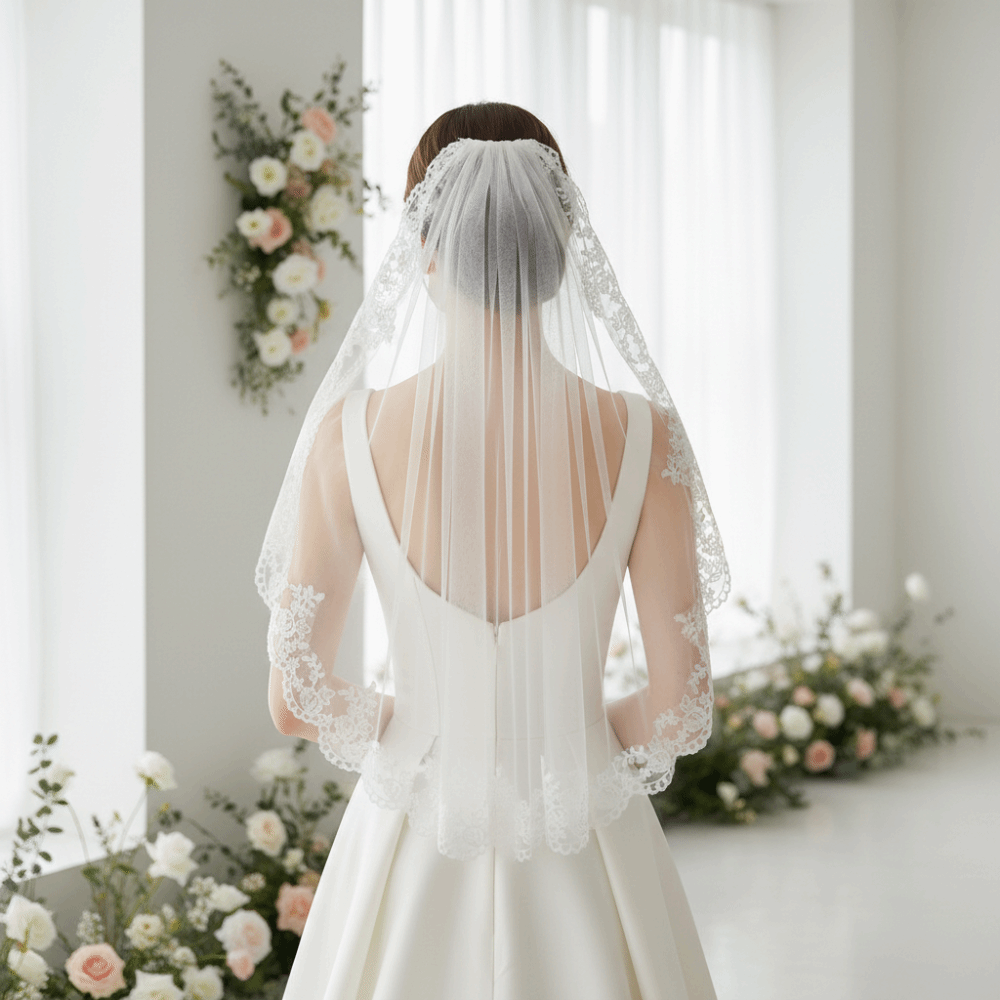 Medium Length Bridal Veil Flow - огляд і ціна Embroidery Veil