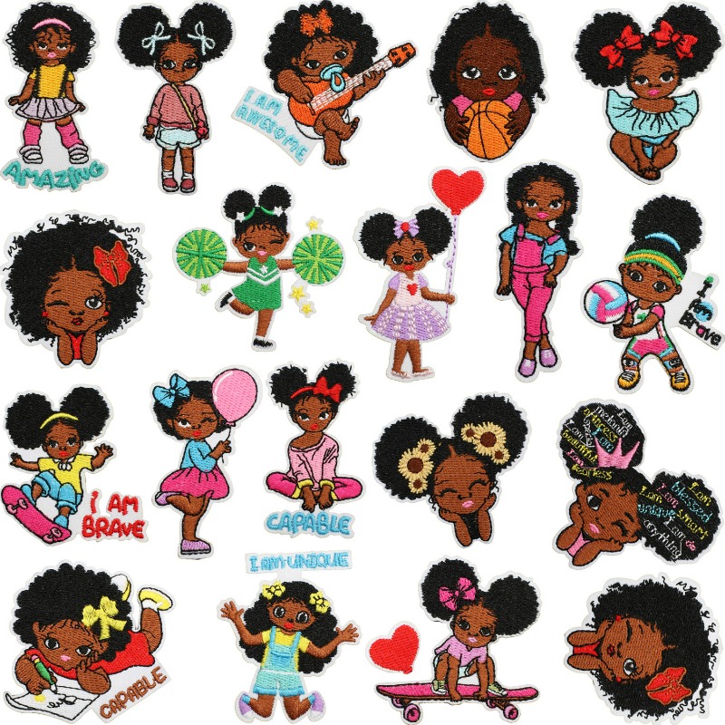 Cute Black Girl Baby Independe - огляд і ціна Embroidery On Black Shirt