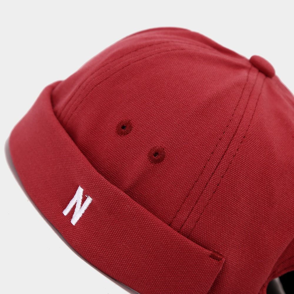 Cotton Brimless Hat Letter N E - огляд і ціна Embroidery Letter N