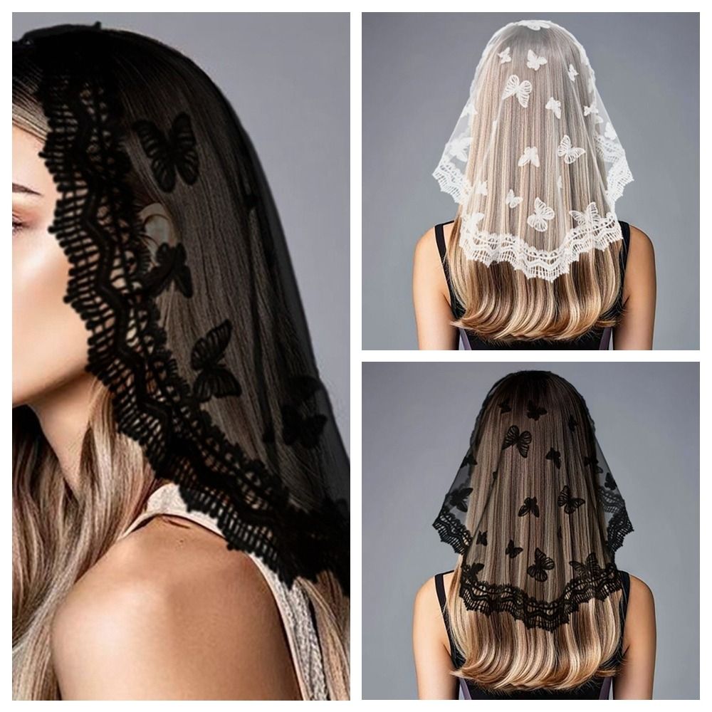 Butterfly Lace Scarf Veil Head - огляд і ціна Embroidery Veil