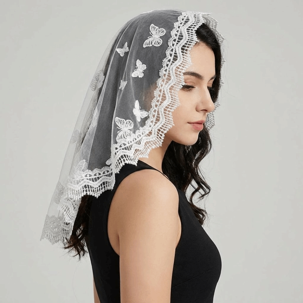 Butterfly Lace Scarf Veil Head - огляд і ціна Embroidery Veil