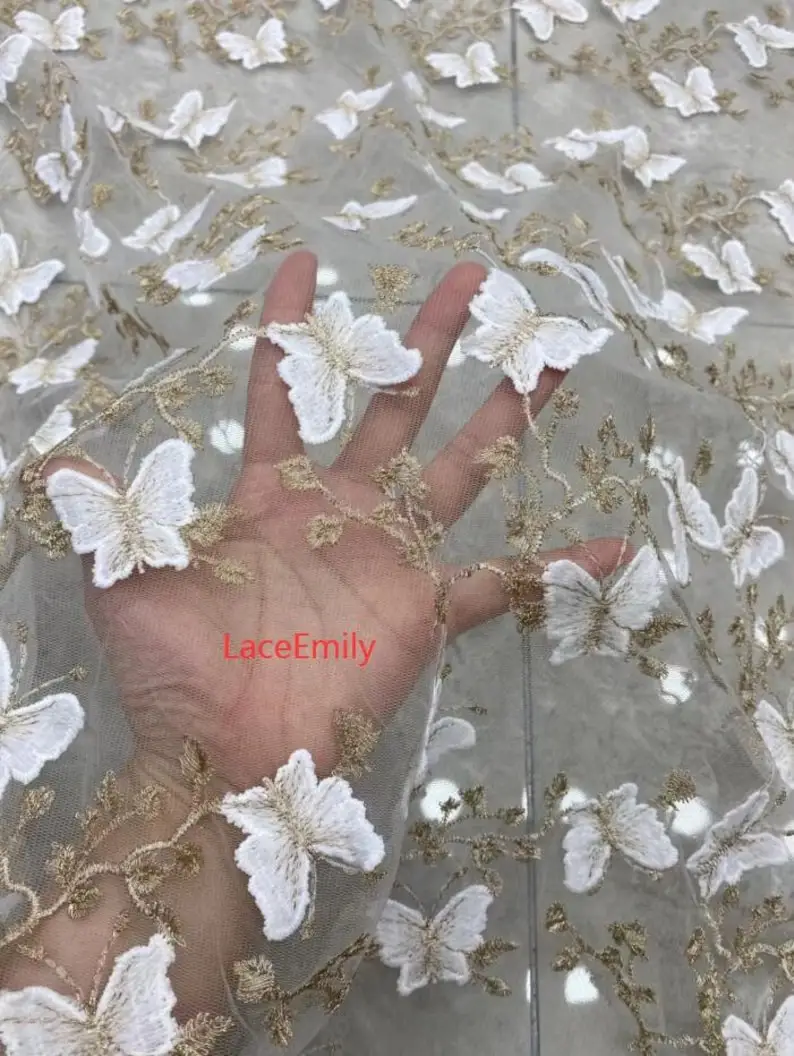 3D Butterfly Lace Fabric Butte - огляд і ціна Embroidery Veil