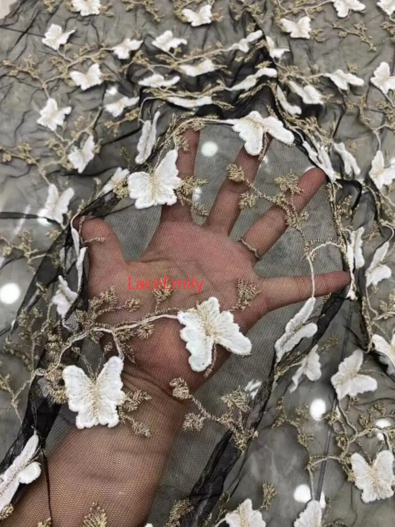 3D Butterfly Lace Fabric Butte - огляд і ціна Embroidery Veil