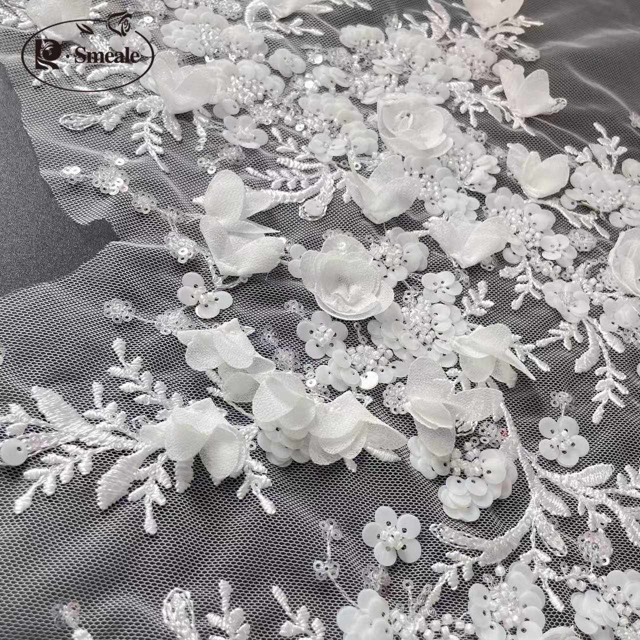 3D Flower Beaded Lace Applique - огляд і ціна Embroidery Veil