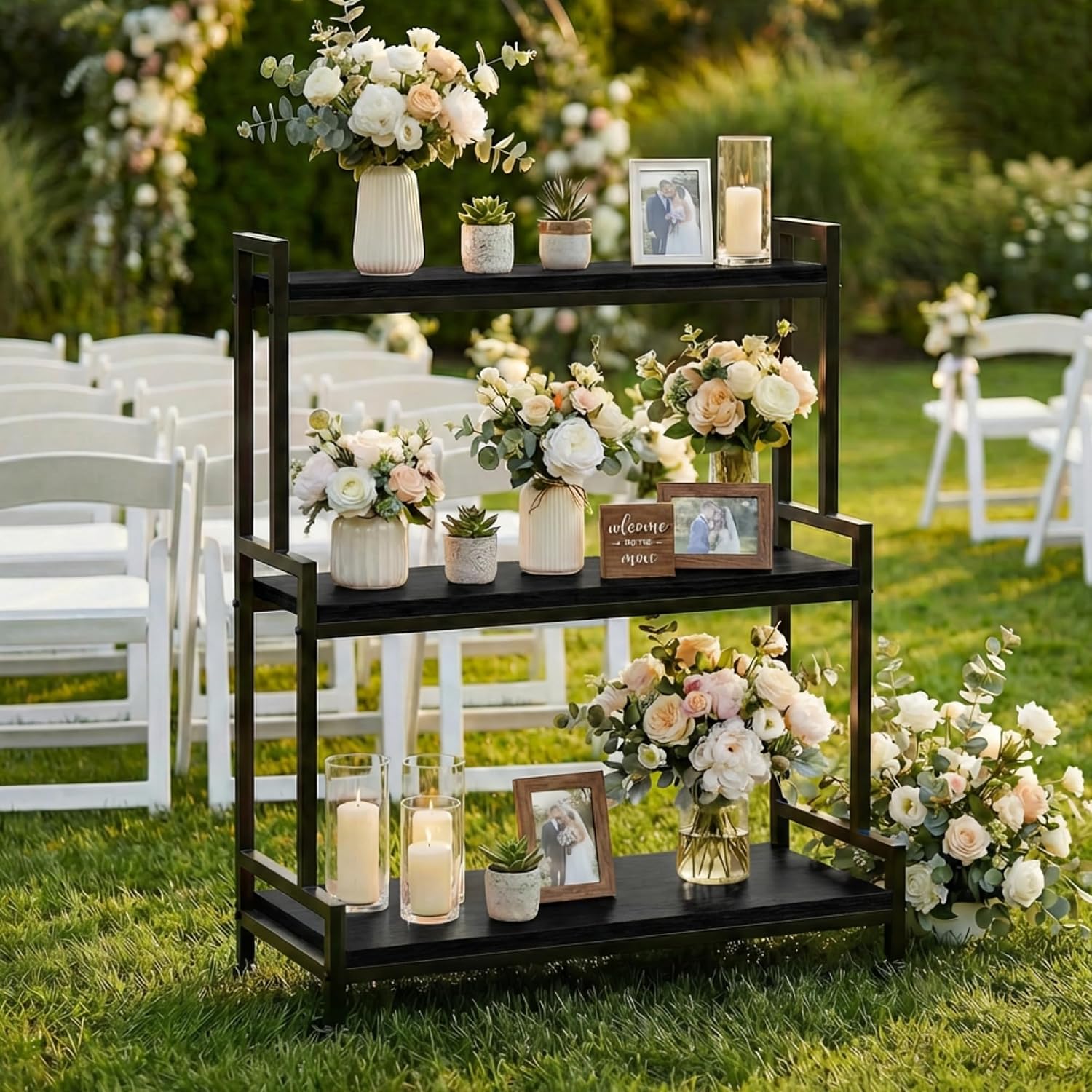Rolling Ladder Style 3-Tier Pl - огляд і ціна Frame Display Wood