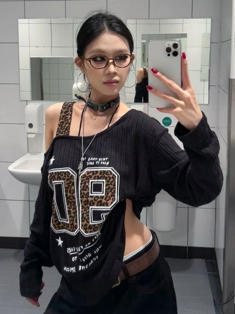 Y2K Patchwork Leopard Print T- - огляд і ціна Embroidery Origin