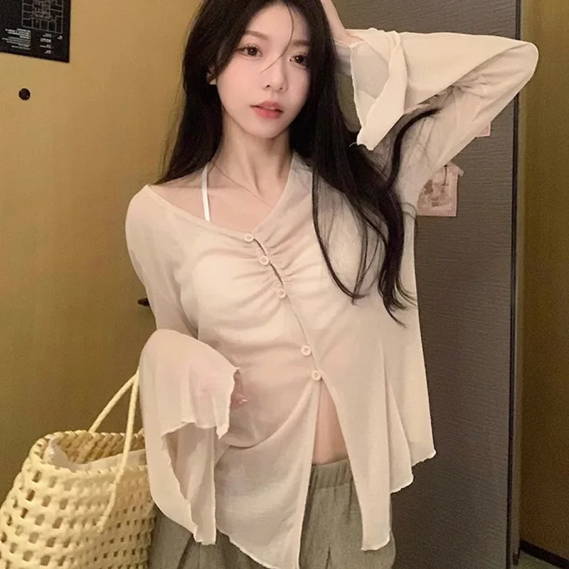 Sheer Flare Sleeve Blouse - Y2 - огляд і ціна Embroidery Origin