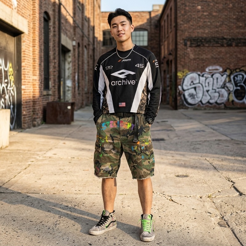 Hip Hop Y2K Streetwear Men Mat - огляд і ціна Embroidery Shirt