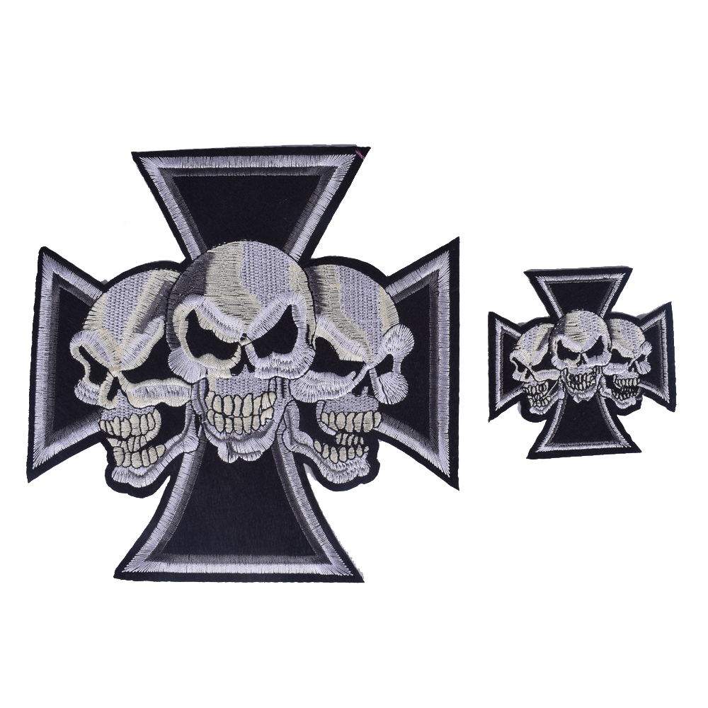 2Pcs Ghost Skull Embroidery Pa - огляд і ціна Embroidery On Black Shirt