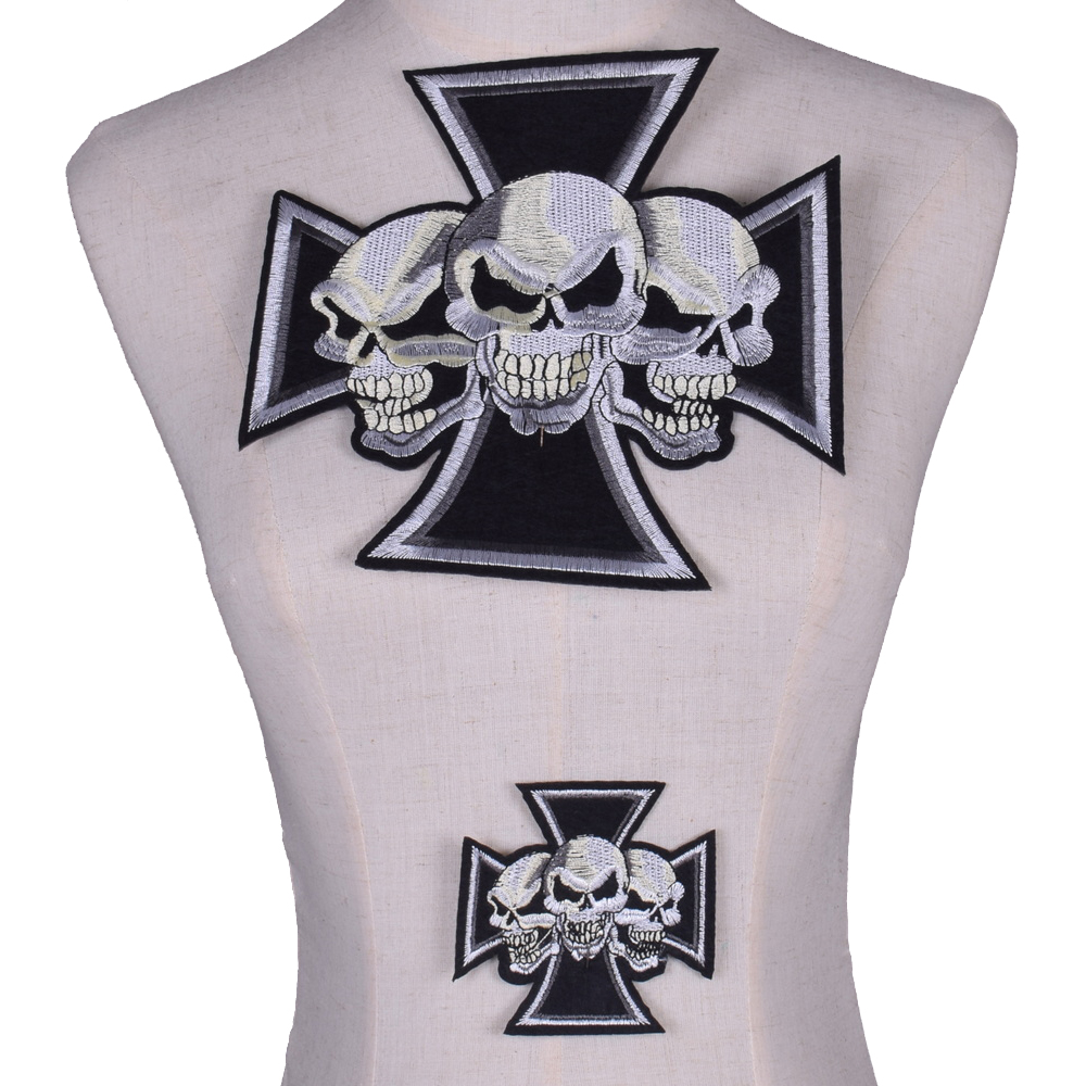 2Pcs Ghost Skull Embroidery Pa - огляд і ціна Embroidery On Black Shirt