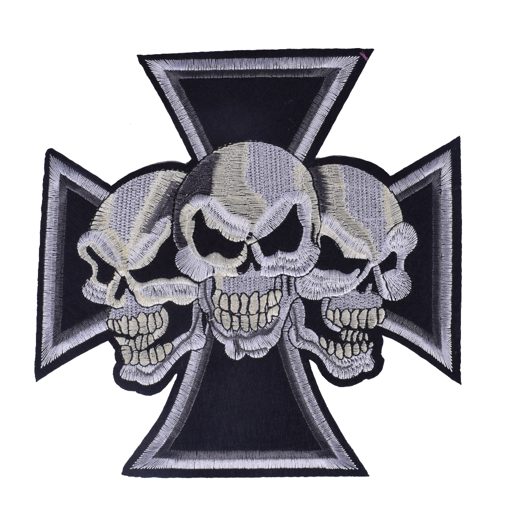 2Pcs Ghost Skull Embroidery Pa - огляд і ціна Embroidery On Black Shirt