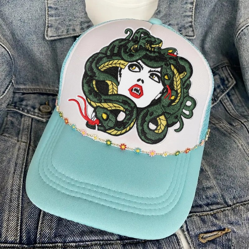 1PC Snake & Girl Cartoon Anime - огляд і ціна Embroidery Hat Machine
