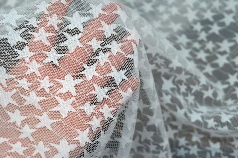 Black White Soft Star Embroide - огляд і ціна Embroidery Veil