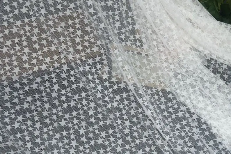 Black White Soft Star Embroide - огляд і ціна Embroidery Veil