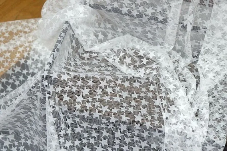 Black White Soft Star Embroide - огляд і ціна Embroidery Veil