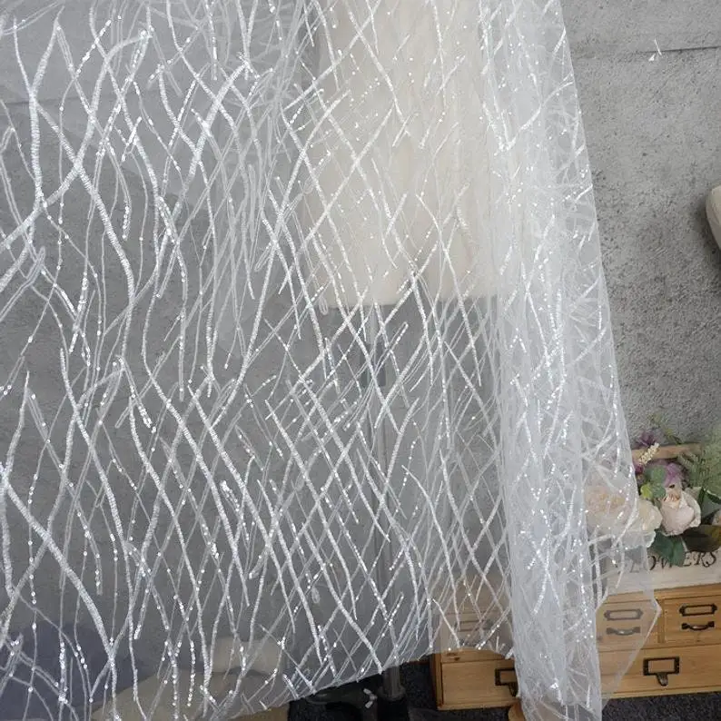 Heavy Sequins Lace fabric Flow - огляд і ціна Embroidery Veil