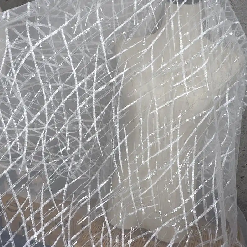 Heavy Sequins Lace fabric Flow - огляд і ціна Embroidery Veil