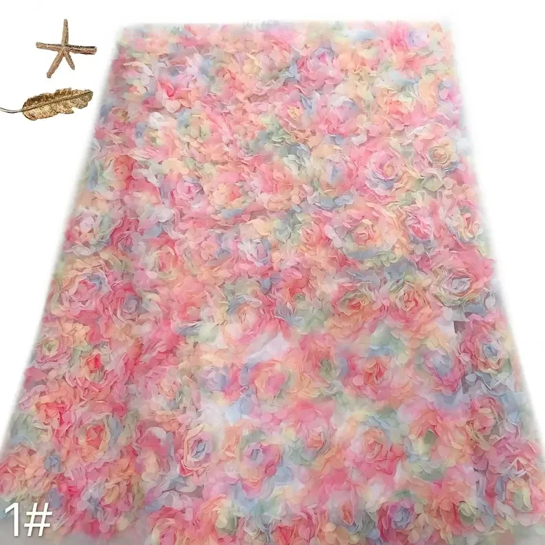 3d chiffon rose flower lace fa - огляд і ціна Embroidery Veil