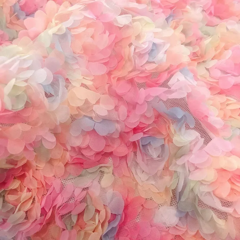 3d chiffon rose flower lace fa - огляд і ціна Embroidery Veil
