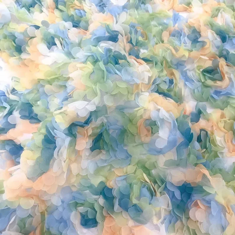 3d chiffon rose flower lace fa - огляд і ціна Embroidery Veil