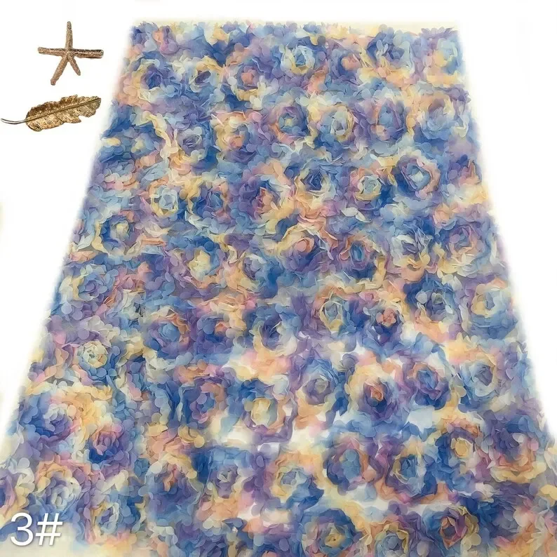 3d chiffon rose flower lace fa - огляд і ціна Embroidery Veil