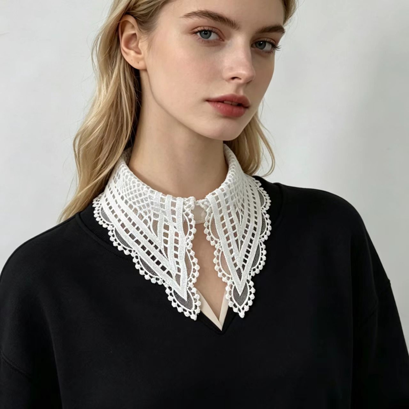 Lady White Ruffled False Colla - огляд і ціна Embroidery Origin