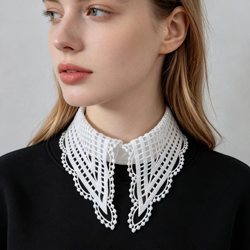 Lady White Ruffled False Colla - огляд і ціна Embroidery Origin