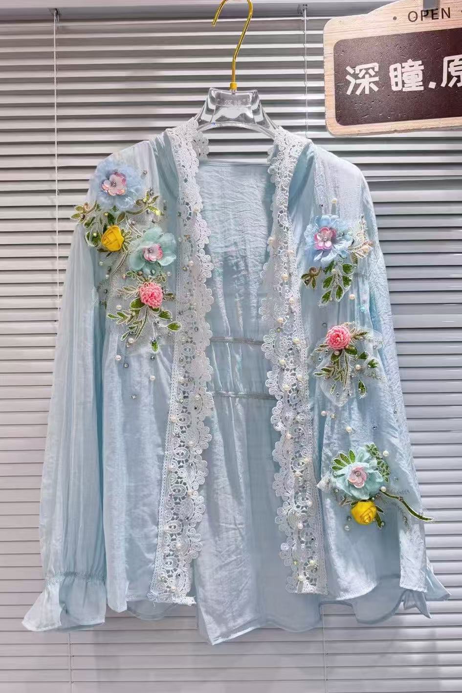 Breathable Cotton Blended Whit - огляд і ціна Embroidery Cardigan