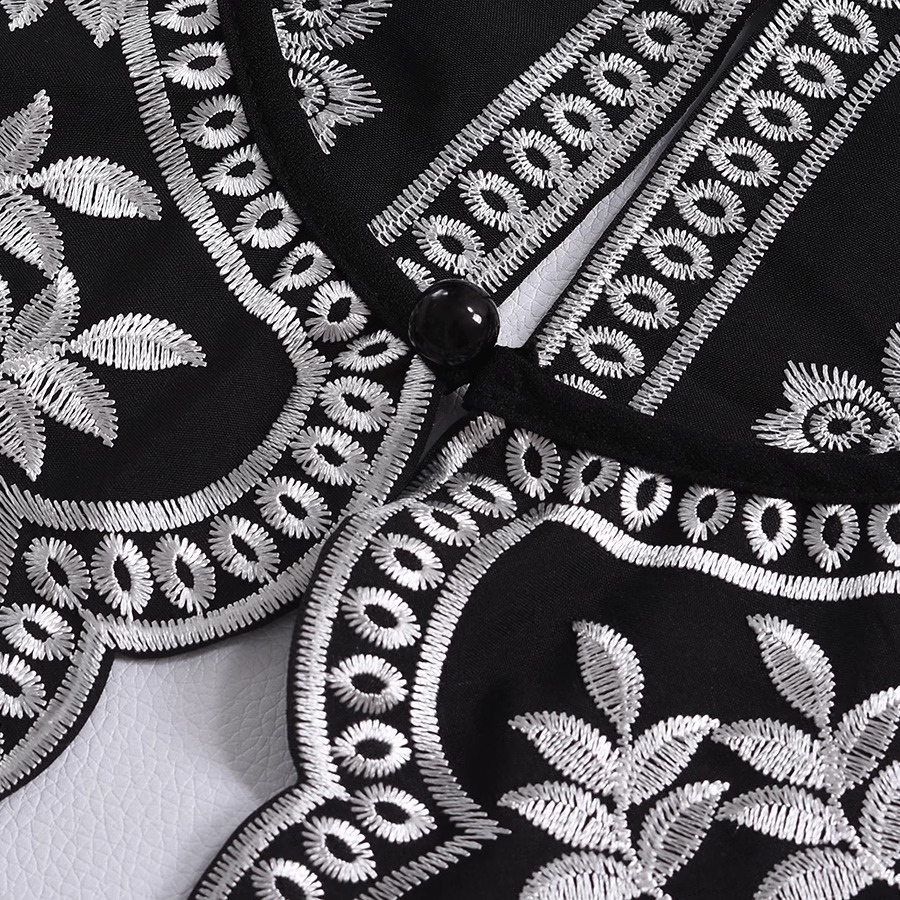 New European style stand shirt - огляд і ціна Embroidery On Black Shirt
