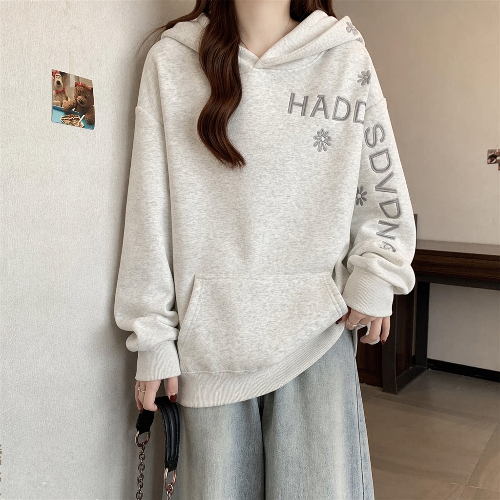 Solid Color Women's Hoodie Fas - огляд і ціна Embroidery Letter N